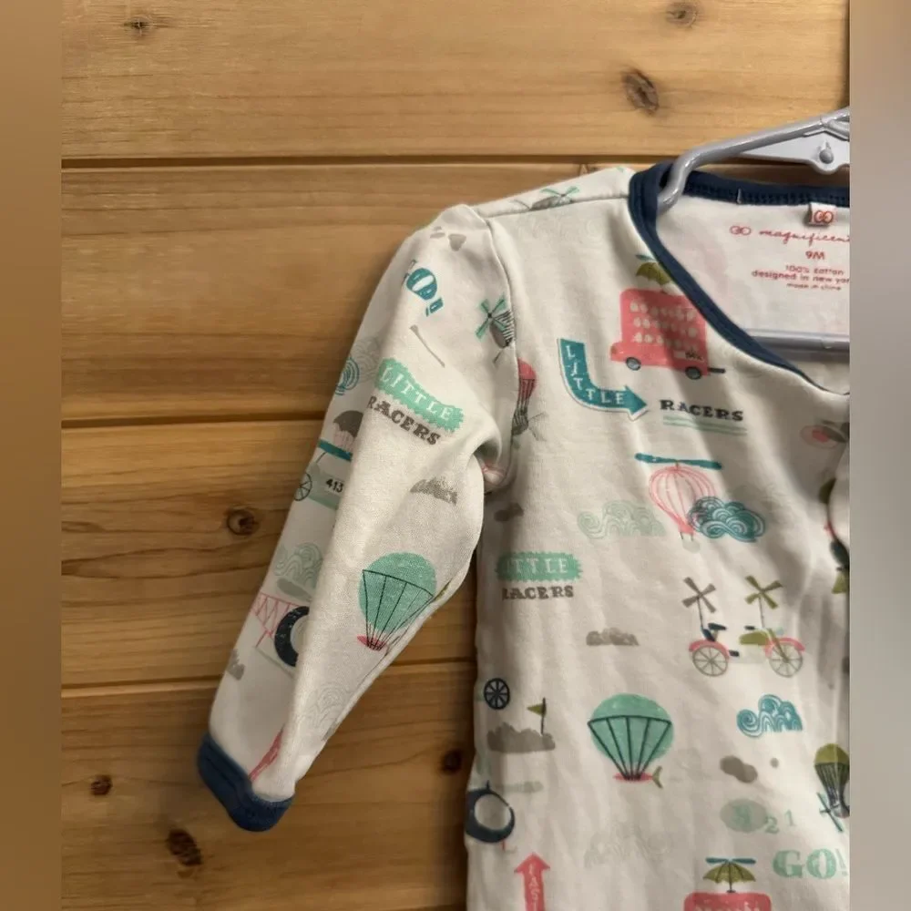 Magnificent Baby Size 9 Months Gender Neutral Vehicle Air Balloon Footie Pajamas